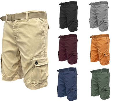 Belted Cargo Shorts with Belt - Kweenzfashion
